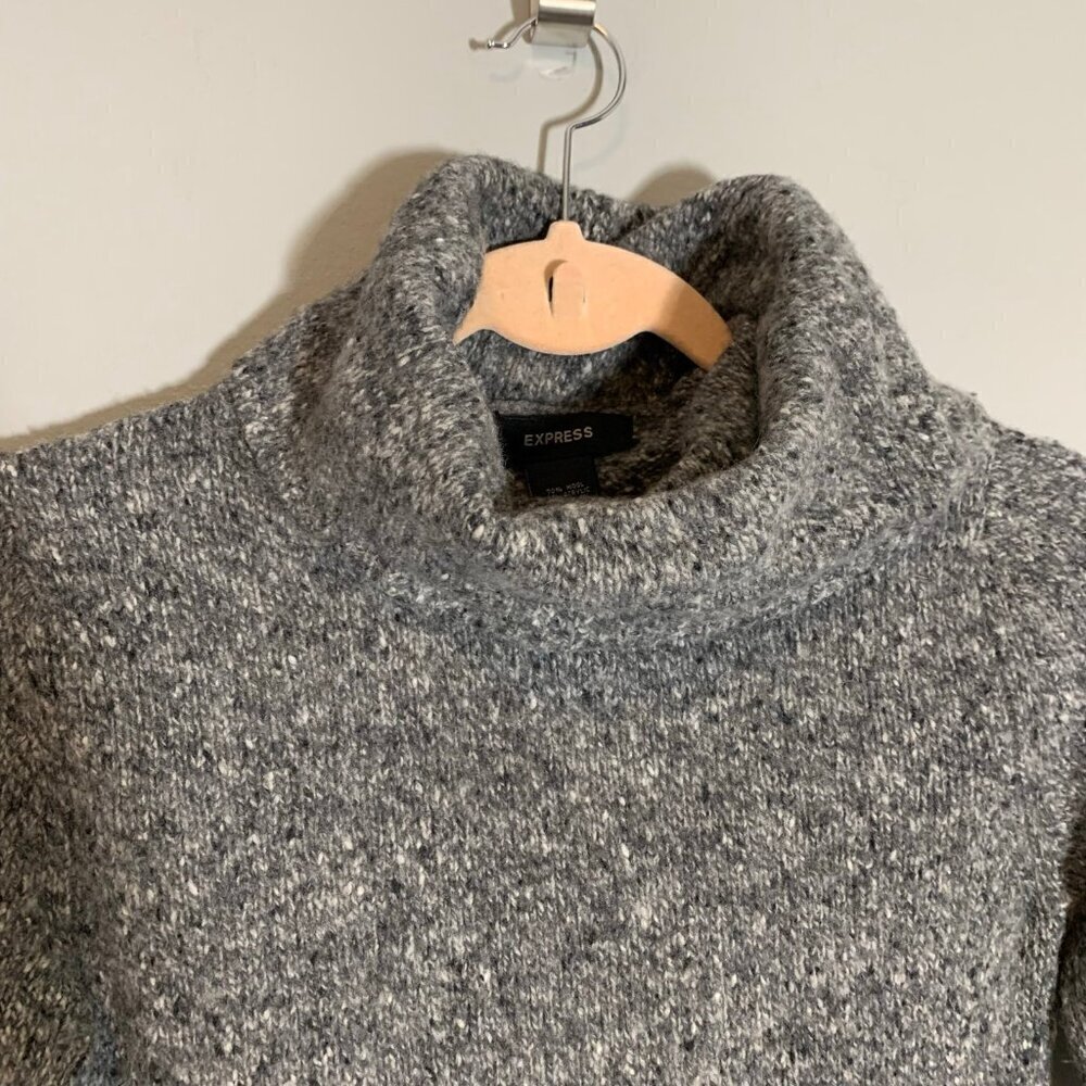 Express Charcoal Gray Wool Blend Pullover Turtlen… - image 4